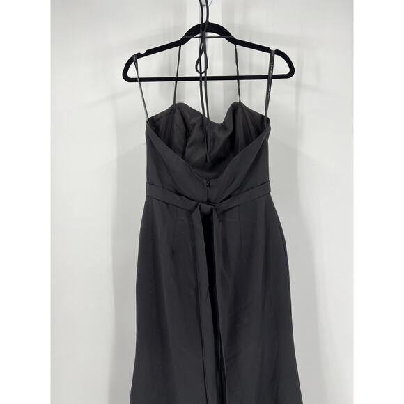 Black Strapless Satin Formal Dress- Size 6 - Picture 3 of 8